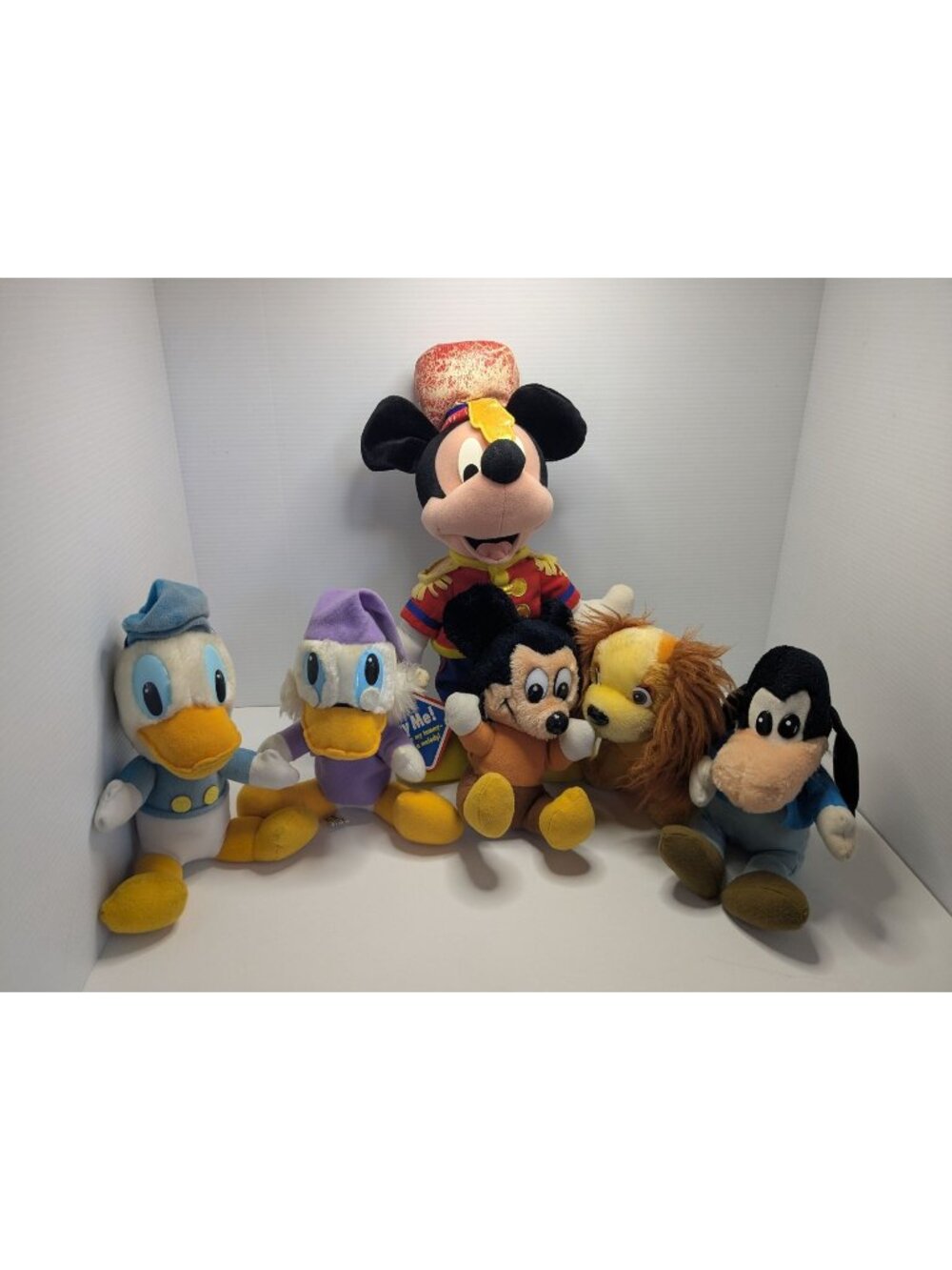 Lot Of 6 Vintage Disney Plushies Featuring Donald Goofy Mickey & More-Scrooge